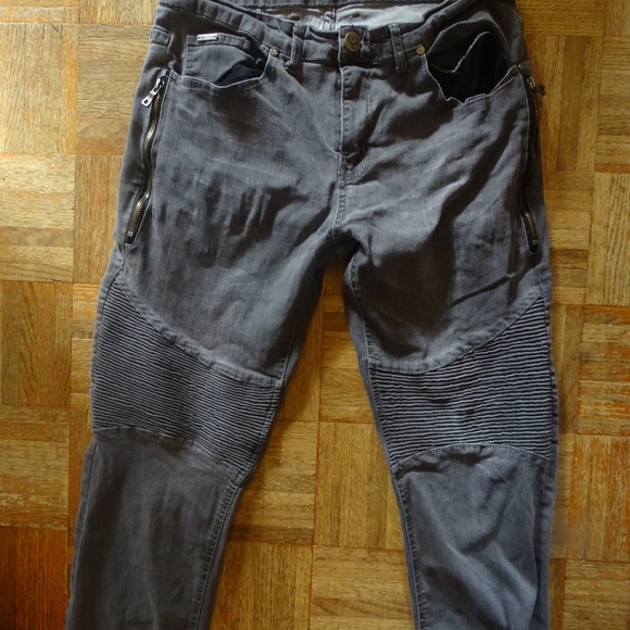 Versace V 1969 Italia Abbigliamento Sportivo SRL Black Zipper Moto Jeans 32 x 30 - Picture 1 of 1